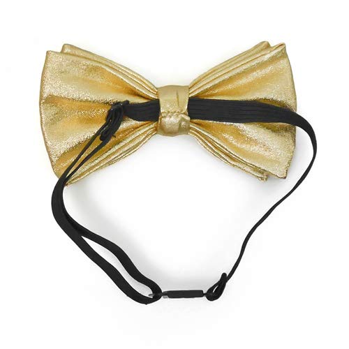 NEW Tuxedo Classic BowTie Premium Metallic Neck-wear Adjustable Unisex Bow Tie (Gold)