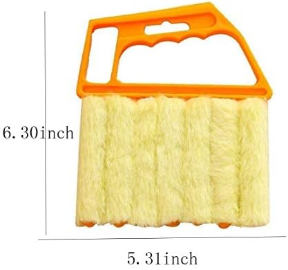 Miniatura 2 de Cepillo veneciano limpiador de ventanas, 7 listones, extraíble y lavable, colector de polvo de microfibra, herramientas de paño de limpieza para