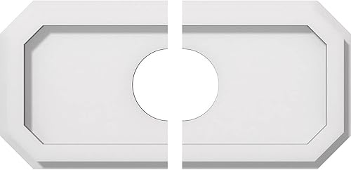 Miniatura 149 de Ekena Millwork CMP36X18ED-03000 Medallones de techo de uretano contemporáneo de PVC de grado arquitectónico Emerald 36"W x 18"H x 3"ID x 12 1/2"C x