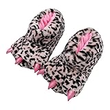 YESBOR Women's Plush Monster Feet House Slippers Halloween Furry Animal Costume Paw Claw Shoes Tiger 10