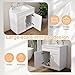 LDarqeer 30 Inch Bathroom Vanity with Ceramic Sink, Easy Tool-Free Installation Modern Farmhouse Sink Cabinet for Bathroom Remodel (White)