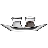 Salero y pimentero de cristal con base de Cromargan acero inoxidable 18/10