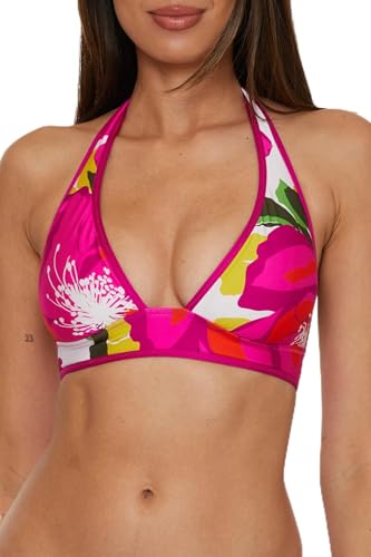Trina Turk Women's Bloom Reversible Bikini Top, Floral Print, Adjustable, Tie Back, Swimwear Separates
