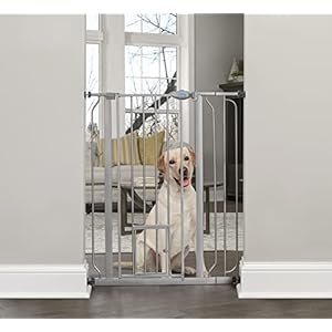 Carlson Extra Tall Walk Through Pet Gate with Small Pet Door, Includes 4-Inch Extension Kit, 4 Pack Pressure Mount Kit…