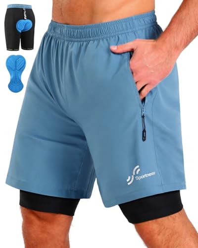 Sportneer Fahrradhose Herren MTB Hose Radlerhose Herren Radhose Mountainbike Hose mit 3D Sitzpolster Radhose Fahrradhose, M-3XL