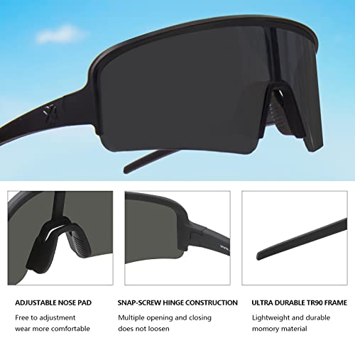 Image of MAXJULI Polarized Sunglasses for Men Women, Windproof Outdoor Sports Cycling Running UV400 Protection Sun Glasses 8121