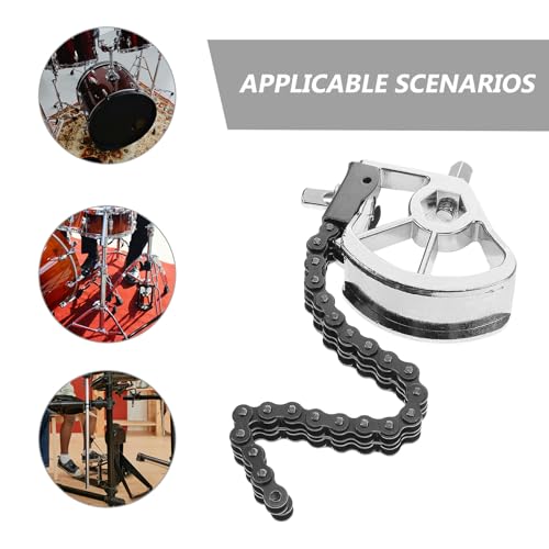 Pedal simple para bombo con doble cadena y control ajustable miniatura 3