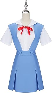 Weixu Asuka Langley Soryu Rei Ayanami Cosplay Costume Senior High School Girls Uniform Blue Halloween S