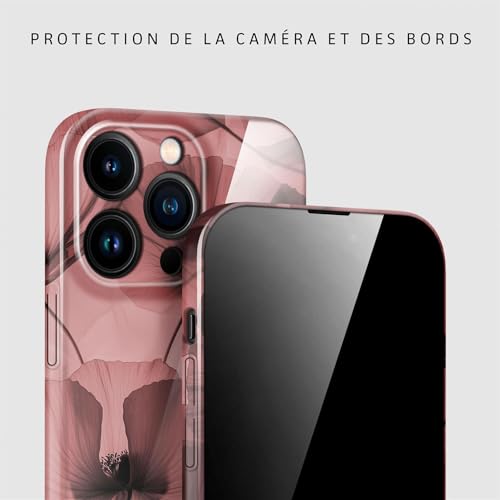 Coque à motif floral iPhone 16 Pro Max évite rayures objectif