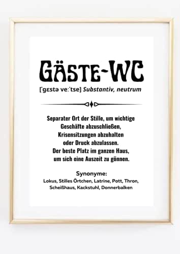 Lustiger WC Spruch Poster DIN A4 - 'Sitzen Bleiben' Badezimmer Dekoration