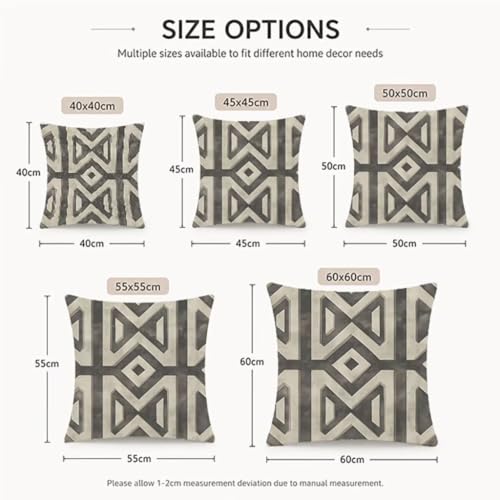 Fundas de cojines exterior impermeables 50x50 de lino geométrico para terraza y sofá 8