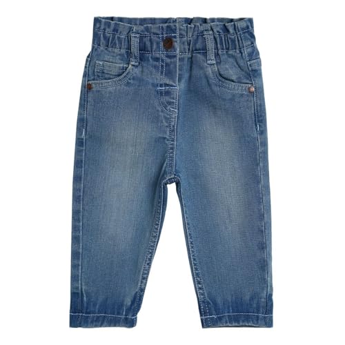 Image of miniklub Baby Full Length Woven Cotton Denim Pant (Mid Blue Color)