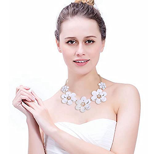 Boho Choker Necklace For Women Cute Flower Collar Necklace Statement Chunky Pearl Charm Summer Beach Chokers Necklaces Gifts For Women Girls #TOP1