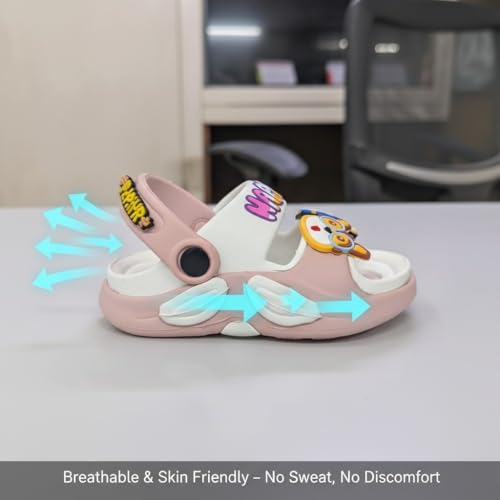 Image of GLJ Kids Comfort Clogs Sandals for Boy and Girl, 1 to 14 Years, Two-Strap Design, Easy to Wear Slip On, Dust and Waterproof, 1100