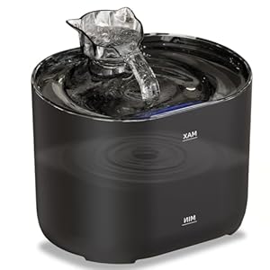 Fuente para Gatos,Bebedero Gatos- 2.2L Fuente Gatos,Fuente de Agua para Gatos,Fuente Agua Gatos,Fuente Gato,Súper Silenciosa, Cabeza de Fuente,para Múltiples Mascotas – Negro