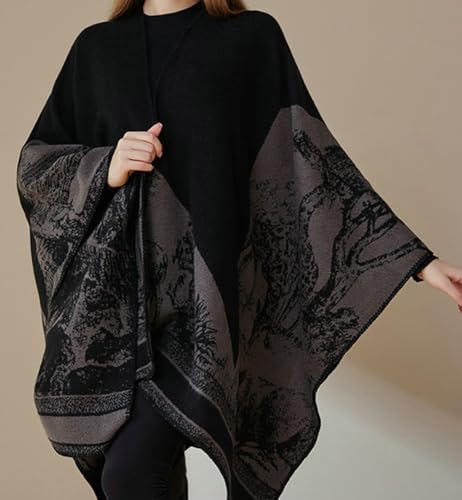 Epsion Women's Faux Cashmere Shawl Soft Warm Cashmere Wraps With Sleeves Shrug Scarf Cardigan 20243