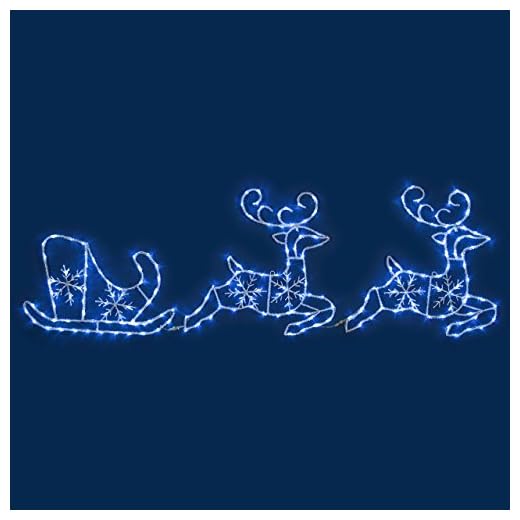 LuminalPark 2 Rennes avec traîneau avec Effet glacé 240 x H 70 cm, 224 LED Blanc Froid