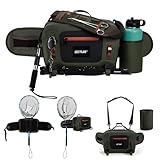 Goture Waterproof Fishing Waist Pack,IPX8 840D TPU Large Tackle Bag with Rod Holder,Airtight Zipper Closure,Detachable Water Bottle Holder, 10L Fly Fishing Bag with Adjustable Strap,Sling Fanny Pack