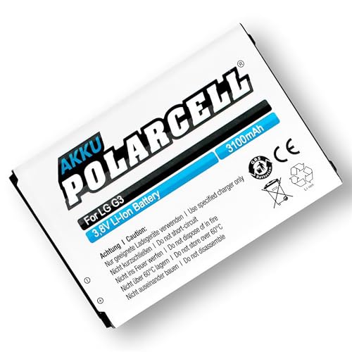 Batería de repuesto para LG G3 (sustituye a la batería original BL-53YH) Polarcell con paño de limpieza de pantalla Mungoo