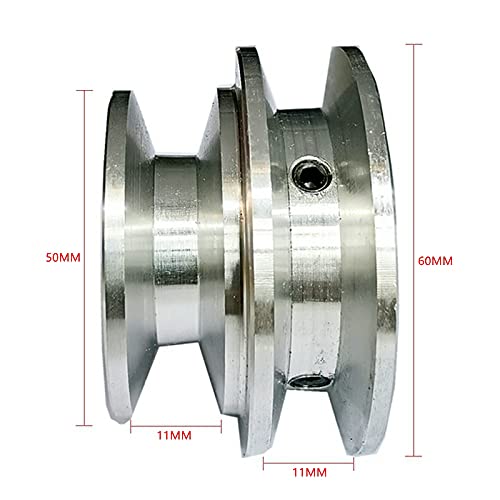 50/60 mm podwójne koło pasowe ze stopu aluminium stały otwór 8-20 mm do wału silnika (średnica 20 mm) wytrzymała precyzyjna inżynieria idealna do projektów DIY i maszyn