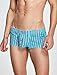 Mens Low Rise Sexy Striped Trunk U Convex Shorts Stretch Breathable Pouch Boxer Briefs Soft Short Leg Underwear Comfortable Sleep Bottom Blue XXL