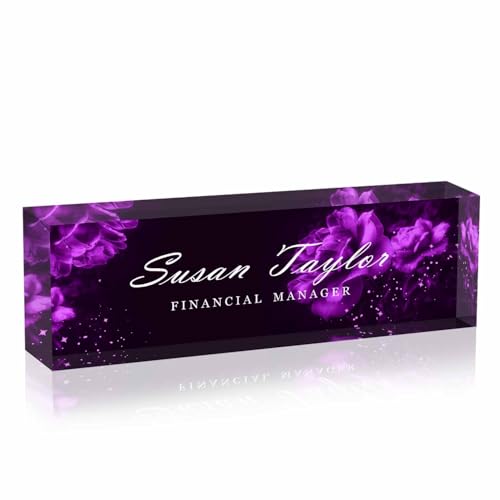 NOHSHE Custom Engraved Acrylic Nameplate for Desks