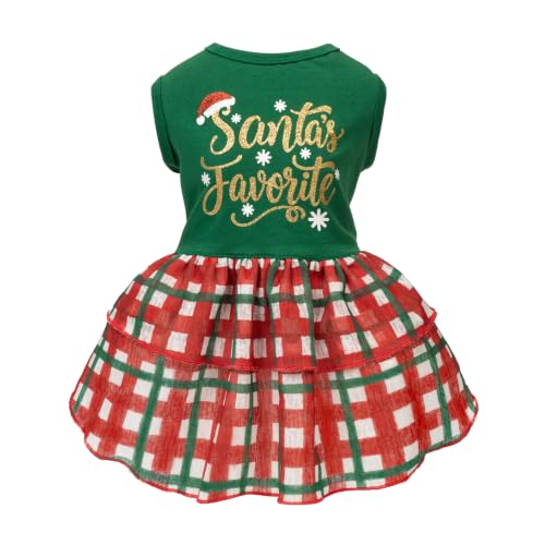 Fitwarm Santa's Favorite Dog Dress, Christmas Outfit for Small & Medium Dog