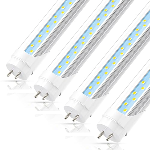 JESLED 2FT T8 LED Tube Light, 12W(30W Equivalent), 1680LM, 6000K, Ballast Bypass, 24 Inch F20T12 Fluorescent Bulb Replacement, Dual Ended, 24” Lighting Tube Fixture (4-Pack)