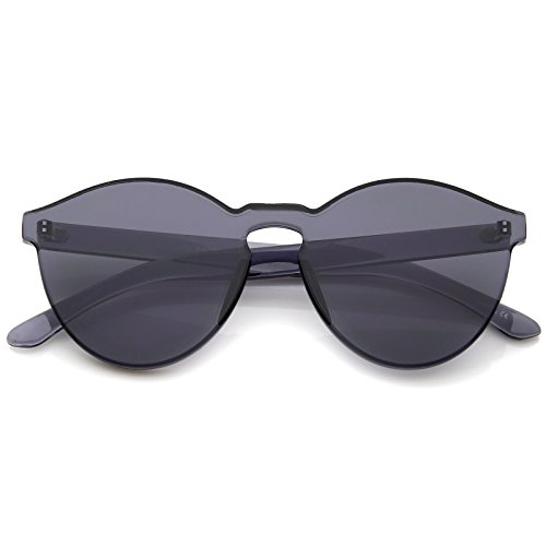 zeroUV One Piece PC Lens Rimless Ultra-Bold Colorful Mono Block Sunglasses 60mm (Smoke)