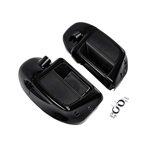 Xmt-Moto Gloss Black Lower Vented Leg Fairing W/6.5'' Speaker Pod Box Fits For 2014-2023 Harley Davidson Touring Road King Flhr Road Glide Fltrx Street Glide Flhx Electra Glide Flht Models #TOP4