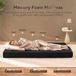 Trifold Mattress, 4 Inch Memory Foam Tri-Fold Mattress Single Size, Foldable Mattress with Washable Cover, Handles and Non-Slip Bottom for Yoga, Living Room, Camping, 75"x 25" x 4", Black - Image 4