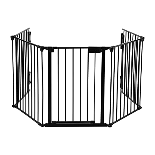 Sospiro N5XW9K10055 118Inch Extra Wide Black Baby Gate With Door, Metal Long Baby Fence, Tall Pet Dog Gates For House Stairs Doorways,10Ft Child Safety Fence Fireplace Christmas Tree,Indoor Outdoor thumb #8