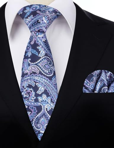 Image of Alizeal Mens 3.15'' Vintage Paisley Tie Pocket Square Set