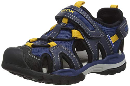 Geox J Borealis Boy A, Sandalias Punta Cerrada Niños, Azul (Navy/Dk Yellow C4229), 34 EU