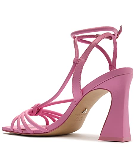 Arezzo Women's Nida Square Toe Strappy Heeled Sandal, Pink, Size 6.5 #TOP1