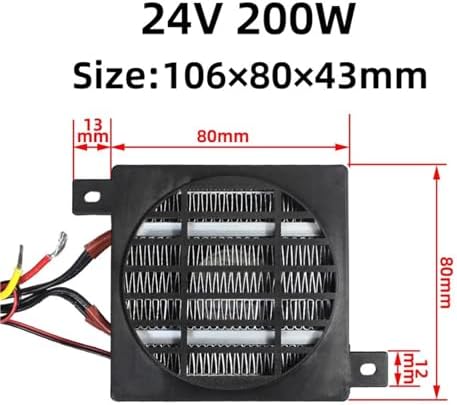 24V 200W DC Thermostatic Electric Heater 1Pcs - 1