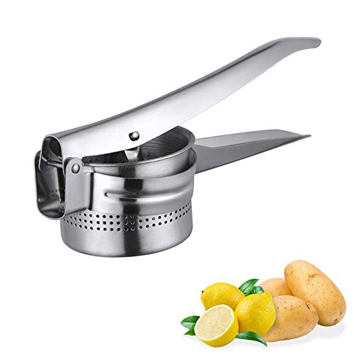 Kartoffelpresse - Manueller Stampfer aus Edelstahl für Kartoffeln, Obst, Gemüse, Yams, Kürbis, Babynahrung und mehr