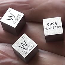 1 Piece 10mm Pure Tungsten Metal Cube, 99.95% High Purity Carved W, Cubic Block, for Periodic Table Element Specimen Collection Hobby, Popular Science Demonstration and Lab Scientific Experiments