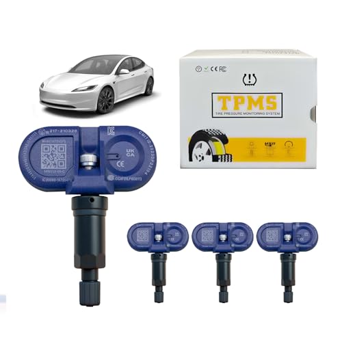 CyVaJive TPMS Sensor Bluetooth Tire Pressure Monitor Sensor for Tesla Models 3 Models Y Models S Models X 2020-2026 Replaces 1490701-01-B 1490701-01-C 1472547G 4 Pack