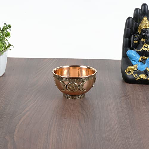Indian Consigners Small Altar Witchcraft Serving, Offering Or Smudging Bowl (Triple Moon Bowl) #TOP4
