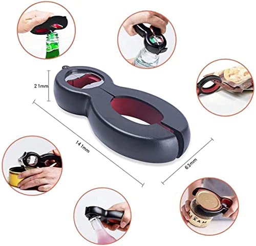 Can Opener For Seniors With Arthritis Helping Hand Jar Opener For Weak Hands Easy Opener With Silicone Jar Opener Gripper Adjustable Multiple Opener 6 In 1 Bottle Opener Jar Lid Jar Opener #TOP1