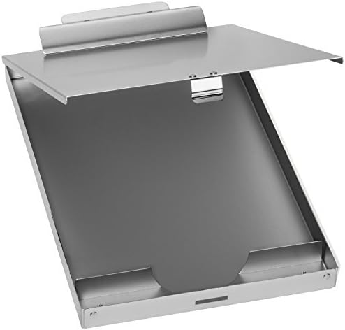 Blue Summit Supplies Aluminum Storage Clipboard, 1 Compartment, Large Heavy Duty Clip for Letter Paper, Great for Office, Jobsite or Classroom