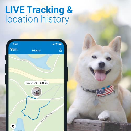 Tractive Gps Pet Tracker For Dogs - Waterproof, Gps Location & Smart Activity Tracker, Unlimited Range, Works With Any Collar (White With Us Flag Cover) #TOP2