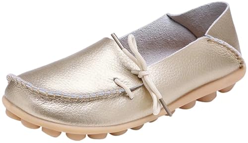 Image of Women's Leather Slipper Loafers Flat Shoes Slip-Ons