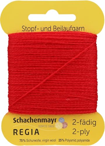REGIA 2-fädig Uni 9801278-02054 hochrot Handstrickgarn, Sockengarn, Beilaufgarn, 5g Kärtchen