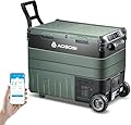 AAOBOSI 12 Volt Car Refrigerator, 53 Quart(50L) Electric Cooler Dual Zone,Car fridge Freezer (-4°F~68°F) 12/24V DC & 100-240V AC with APP Control, Basket and LED Light for Car, RV, Boat, Camping, Home