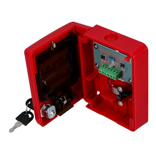 DECOMELODY Pulsante Di Avviso Antincendio Con Interruttore Di Arresto Emergenza e Reset Manuale, Dispositivo Di Chiamata Manuale Per Allarmi Sicurezza, Con Chiave Per Uso Domestico e Commerciale