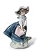 LLADRÓ Glossy Porcelain Figure Pretty Pickings of a Girl. Decorative Porcelain Figurine of a Little Girl with Flowers.