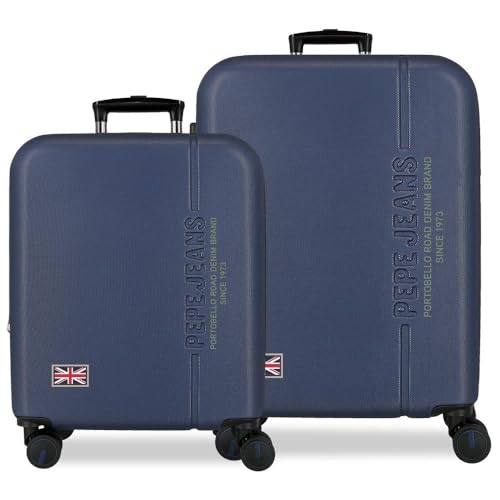 Valises Pepe Jeans Arwin marine rigides extensibles à 4 doubles roues