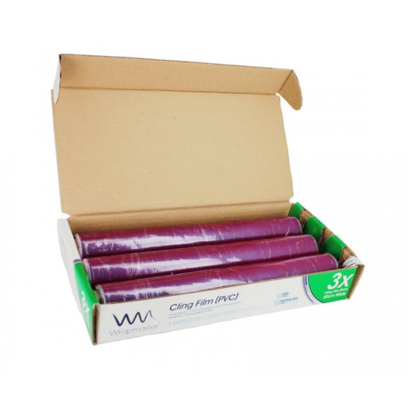 WRAPMASTER Nachfüllrolle für Frischhaltefolie, dehnbar, 45 cm x 300 m, für Wrapmaster 4500 und Duo, Karton mit 3 Rollen, Ref 31C62